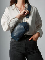 Medium Leather Tradition Belt Bag Etrier Blue tradition ETRA022M-vue-porte