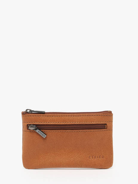 Coin Purse Oil Leather Etrier Brown oil EOIL612