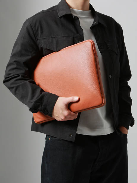Leather Flandres 15'' Laptop Cover Etrier Orange flandres EFLA8835 other view 1