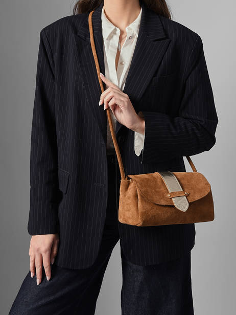 Shoulder Bag M Agnes Suede Leather Etrier Brown agnes EAGV205M other view 2